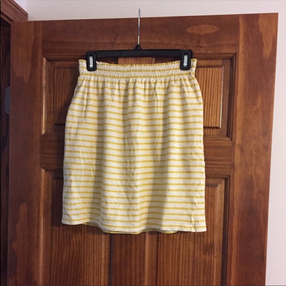 Yellow striped cotton skirt